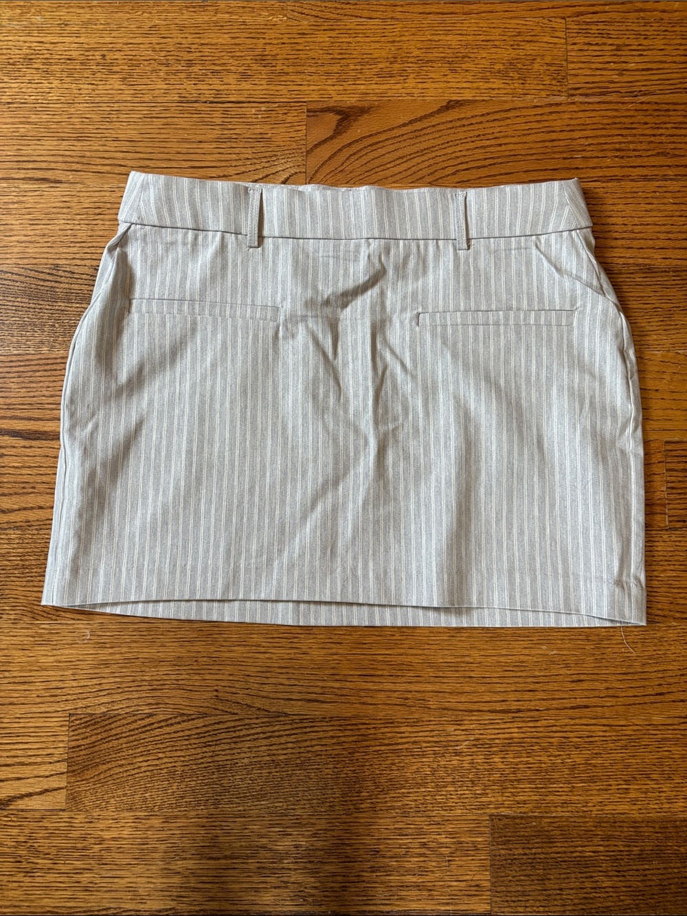 Jules & Leopold Light Gray Pinstripe Mini Skirt